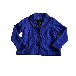 Icelandic Design Jacket Womens 2X Purple Big Buttons Coat Winter Fall Pockets